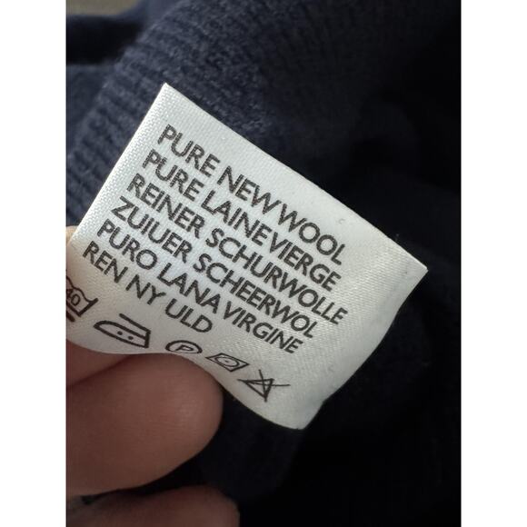 Peter Scott Sweater Vest Mens Size 44 Navy Blue 100% Lambswool V Neck Scotland - Picture 8 of 8